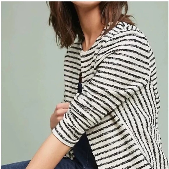 Anthropologie Dolan Peplum Blazer Black and White - Picture 3 of 8